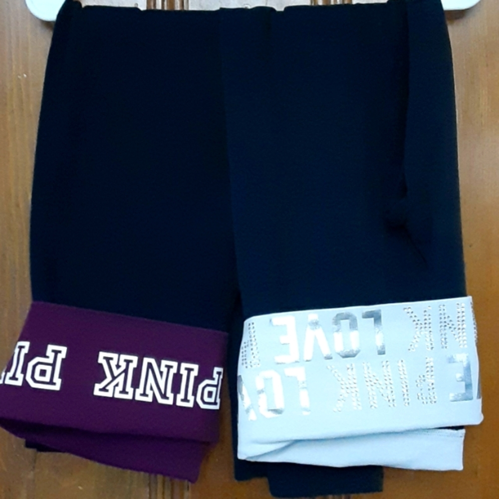 2 pairs of VS pink yoga pants. Size med